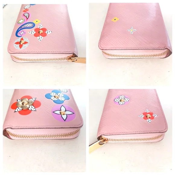 LOUIS VUITTON ✨️ Pink Epi Blooming Flowers Zippy Wallet Rose Ballerine - Picture 9 of 16